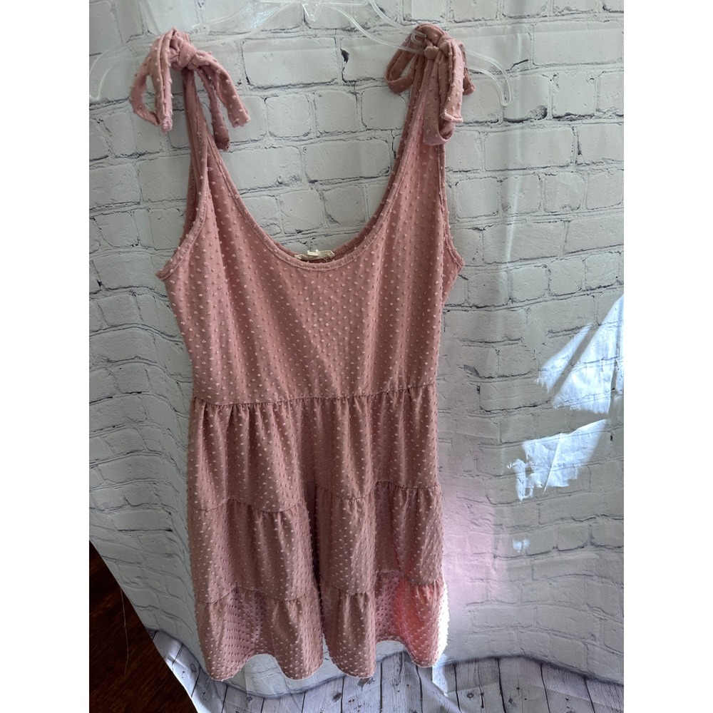 Rolla Coaster Pink‎ Mini Dress Tie Strap Sleeveless Casual Sundress L